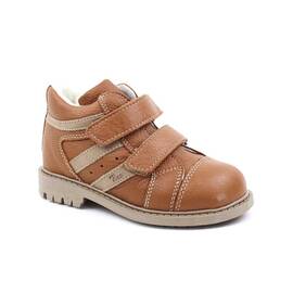 Ghete sport pentru copii , din piele naturala 3237-COGNAC, Culoare (12): Camel, Marime (12): 29 - - Roveli