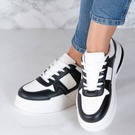 Adidasi dama din piele ecologica Negri Ashvi, Culoare (12): Negru, Marime (12): 38 - - Roveli