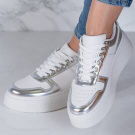 Adidasi dama din piele ecologica Gri Zetta, Culoare (12): Gri, Marime (12): 37 - - Roveli