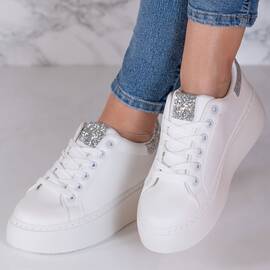 Adidasi dama din piele ecologica Albi Becka, Culoare (12): Alb, Marime (12): 36 - - Roveli