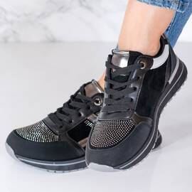 Adidasi dama din piele ecologica Negri Arami, Culoare (12): Negru, Marime (12): 38 - - Roveli