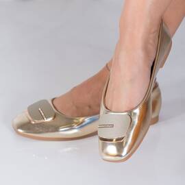 Balerini dama din piele ecologica Aurii Aiana, Culoare (12): Auriu, Marime (12): 39 - - Roveli