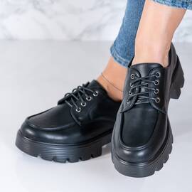Pantofi dama casual din piele ecologica Negri Aleha, Culoare (12): Negru, Marime (12): 38 - - Roveli