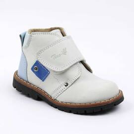 Ghete usoare , pentru copii , din piele naturala , captusite  1392-BLEU/ALB, Culoare (12): Alb, Bleu, Marime (12): 25 - - Roveli
