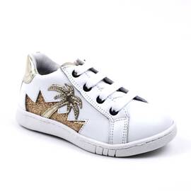 Adidasi usori , pentru copii , din piele naturala 3212-ALB/AURIU, Culoare (12): Alb, Auriu, Marime (12): 26 - - Roveli