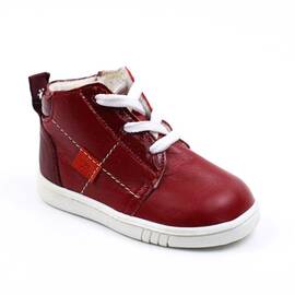Ghete usoare de copii, captusite, din piele naturala PRIMII PASI 1391-ROSU/ROSU, Culoare (12): Rosu, Marime (12): 22 - - Roveli