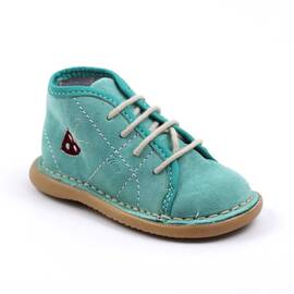 Ghete usoare , pentru copii , din piele naturala intoarsa , PRIMII PASI 3059-TURCOAZ, Culoare (12): Bleu, Marime (12): 22 - - Roveli