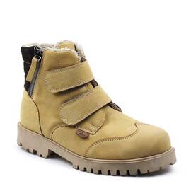 ​Bocanci imblaniti , de dama , tip insulated , din piele naturala 3190-GALBEN/MARO, Culoare (12): Bej, Maro, Marime (12): 39 - - Roveli