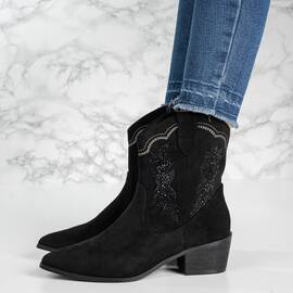 Ghete dama din piele ecologica intoarsa Negre Diu, Culoare (12): Negru, Marime (12): 37 - - Roveli