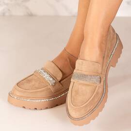 Pantofi dama casual din piele ecologica intoarsa Bej Markia, Culoare (12): Bej, Marime (12): 36 - - Roveli