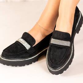 Pantofi dama casual din piele ecologica intoarsa Negri Markia, Culoare (12): Negru, Marime (12): 41 - - Roveli