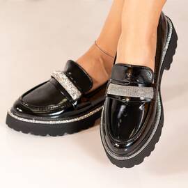 Pantofi dama casual din piele ecologica Negri Izumi, Culoare (12): Negru, Marime (12): 38 - - Roveli