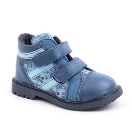 Ghete sport pentru copii , din piele naturala 3237-ALBASTRU/BLEU, Culoare (12): Bleu, Marime (12): 24 - - Roveli
