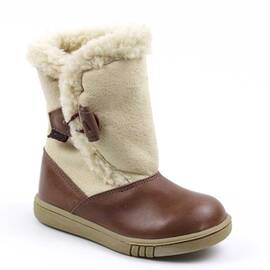 Cizme imblanite pentru copii , din piele naturala  3142-BEJ/BLANA, Culoare (12): Bej, Maro, Marime (12): 26 - - Roveli