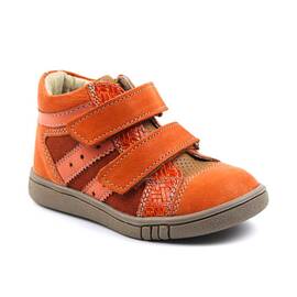 Ghete sport pentru copii , din piele naturala 3237-PORTOCALIU, Culoare (12): Portocaliu, Marime (12): 27 - - Roveli