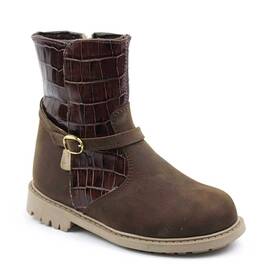 Cizme captusite , pentru copii , din piele naturala  3246-MARO/MARO, Culoare (12): Maro, Kaki, Marime (12): 34 - - Roveli