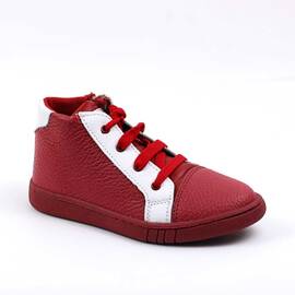 Ghete sport pentru copii , captusite , din piele naturala 3197-ROSU/ALB, Culoare (12): Alb, Rosu, Marime (12): 31 - - Roveli