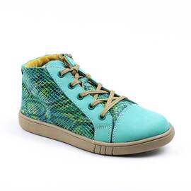 Ghete sport pentru copii , captusite , din piele naturala 3197-TURCOAZ, Culoare (12): Multicolor, Bleu, Marime (12): 31 - - Roveli