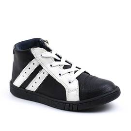 Ghete sport pentru copii , captusite , din piele naturala 3197-NEGRU/ALB, Culoare (12): Alb, Negru, Marime (12): 33 - - Roveli