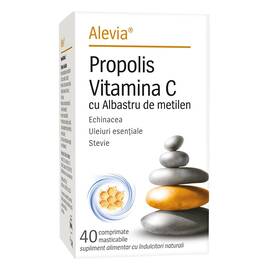 Propolis Vitamina C cu Albastru de Metilen 40 comprimate masticabile Alevia - - Roveli
