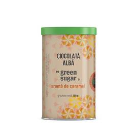 Ciocolata Alba cu Green Sugar si Aroma de Caramel 250 g Laboratoarele Remedia - - Roveli