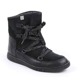 ​Ghete imblanite de dama , din piele naturala , cu sireturi  4043-NEGRU, Culoare (12): Negru, Marime (12): 39 - - Roveli