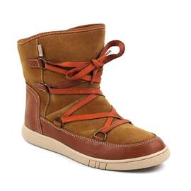 ​Ghete imblanite de dama , din piele naturala , cu sireturi  4043-COGNAC, Culoare (12): Camel, Marime (12): 36 - - Roveli
