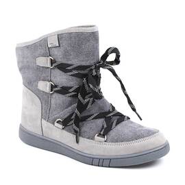 ​Ghete imblanite de dama , din piele naturala , cu sireturi  4043-GRI, Culoare (12): Gri, Marime (12): 39 - - Roveli