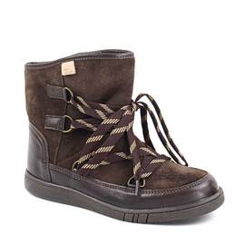 ​Ghete imblanite de dama , din piele naturala , cu sireturi  4043-MARO1, Culoare (12): Maro, Marime (12): 37 - - Roveli