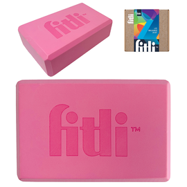 Cub pentru Yoga si Pilates, Fitness block, 23x15cm,FitLi, Roz - - Roveli