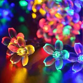 Instalatie pentru Craciun sir de flori, multicolor, 5m, 50 led-uri : Set - 2 buc, Set (tm): 1 buc - - Roveli