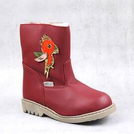 Cizme imblanite pentru copii , din piele naturala  3241-BORDO, Marime (12): 25 - - Roveli