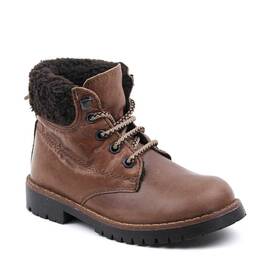 Bocanci imblaniti ,  pentru copii , din piele naturala cu talpa cusuta  3129-MARO/MARO, Culoare (12): Maro, Marime (12): 31 - - Roveli