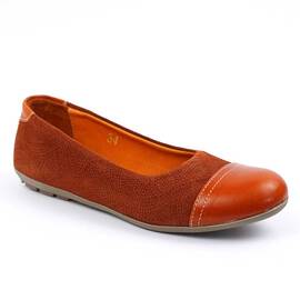 Balerini usori , din piele naturala , pentru copii 3221-COGNAC, Culoare (12): Caramiziu, Marime (12): 35 - - Roveli