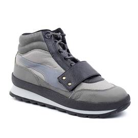 ​Ghete sport, de dama , captusite​, din piele naturala 7069-GRI/NEGRU, Culoare (12): Gri + Negru, Marime (12): 41 - - Roveli