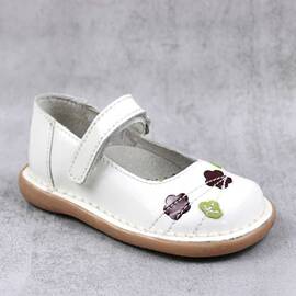 Pantofi usori , de copii , din piele naturala , cu talpa cusuta  PRIMII PASI  3125-ALB, Culoare (12): Alb, Marime (12): 18 - - Roveli