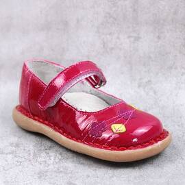 Pantofi usori , de copii , din piele naturala , cu talpa cusuta  PRIMII PASI  3125-FUCSIA, Culoare (12): Fucsia, Marime (12): 20 - - Roveli