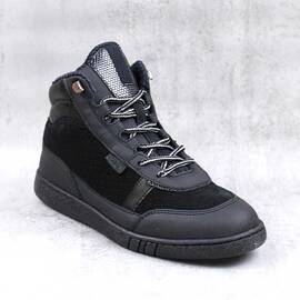 ​Ghete sport, de dama , captusite, din piele naturala , cu talpa cusuta 7069-NEGRU/CATIF, Culoare (12): Negru, Marime (12): 38 - - Roveli