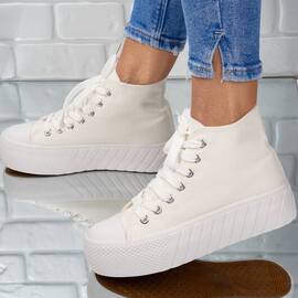 Sneakersi dama din material textil Albi Dana, Culoare (12): Alb, Marime (12): 41 - - Roveli