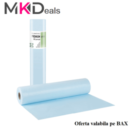 ​Oferta ​Rola cearceaf hartie impermeabila ALBASTRA 50 X 50 - - Roveli