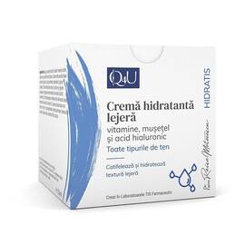 Crema Hidratanta Lejera cu Vitamine Musetel si Acid Hialuronic Hidratis Q4U 50 ml Tis Farmaceutic - - Roveli