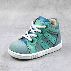 Ghete sport pentru copii , PRIMII PASI , din piele naturala 3234-TURCOAZ, Culoare (12): Bleu, Marime (12): 20 - - Roveli