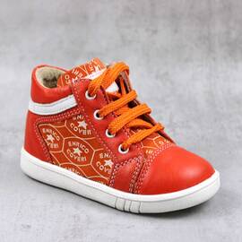 Ghete sport pentru copii , PRIMII PASI , din piele naturala 3234-PORTOCALIU, Culoare (12): Portocaliu, Marime (12): 22 - - Roveli