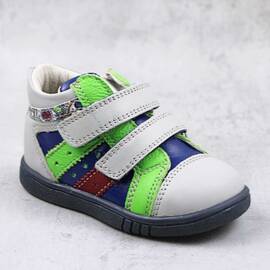 Ghete sport pentru copii , din piele naturala 3237-BLEUMARIN/GRI, Culoare (12): Gri, Verde, Bleumarin, Marime (12): 23 - - Roveli