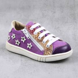 Pantofi sport , pentru copii , din piele naturala , cu fermoar lateral 1864-MOV, Culoare (12): Mov, Marime (12): 25 - - Roveli