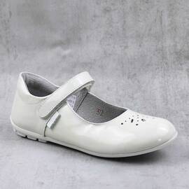 Balerini usori , de copii  , din piele naturala 1862-ALB/U, Culoare (12): Alb, Marime (12): 35 - - Roveli