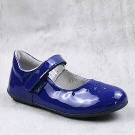 Balerini usori , de copii  , din piele naturala 1862-BLEUMARIN2, Culoare (12): Albastru, Marime (12): 33 - - Roveli
