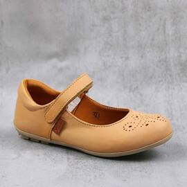 Balerini usori , de copii  , din piele naturala 1862-PORTOCALIU1, Culoare (12): Portocaliu, Marime (12): 35 - - Roveli