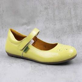 Balerini usori , de copii  , din piele naturala 1862-MUSTAR5, Culoare (12): Galben, Marime (12): 31 - - Roveli