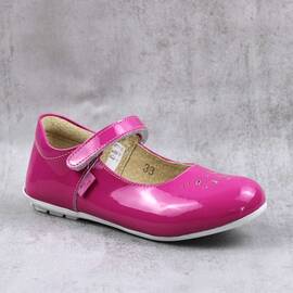 Balerini usori , de copii  , din piele naturala 1862-ROZ/ROZ10, Culoare (12): Roz, Marime (12): 33 - - Roveli